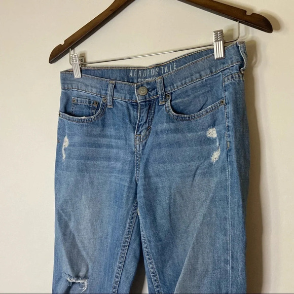 Boyfriend Jeans Denim 100% Cotton Distressed Regular Women Sz 00 Casual Everyday - Picture 2 of 12